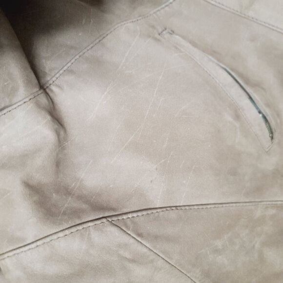 Vintage 80s Genuine Leather Tan Oversized Bomber Jacket - Picture 17 of 17